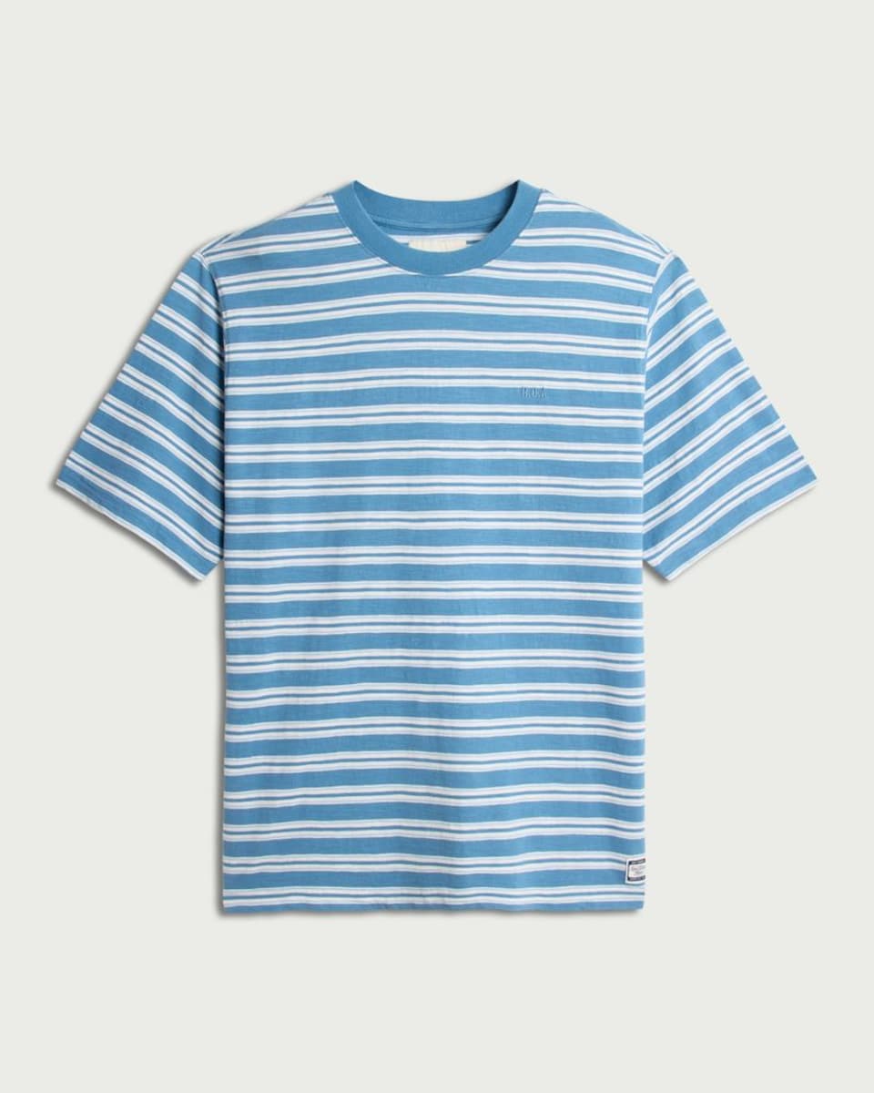 image 1 of RDA Pure Cotton Striped T-Shirt in Blue