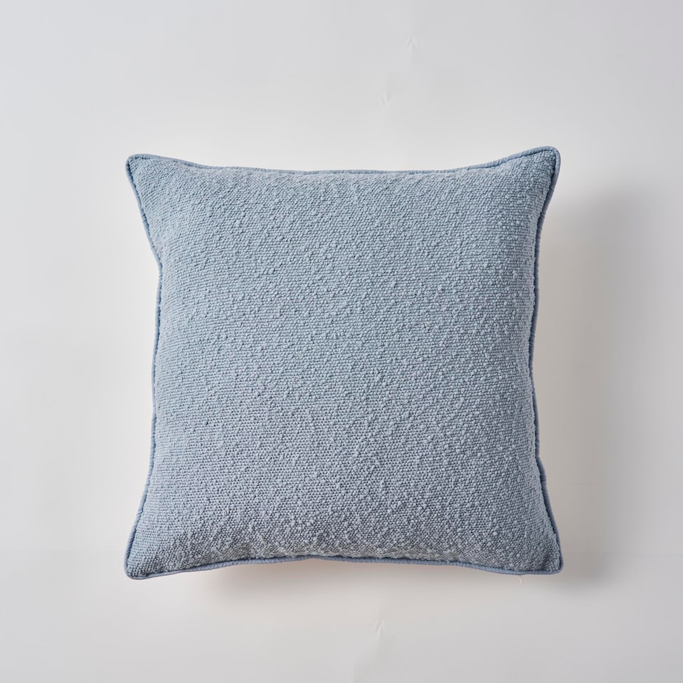 F&F Home Blue Boucle Piped Cushion 45x45cm