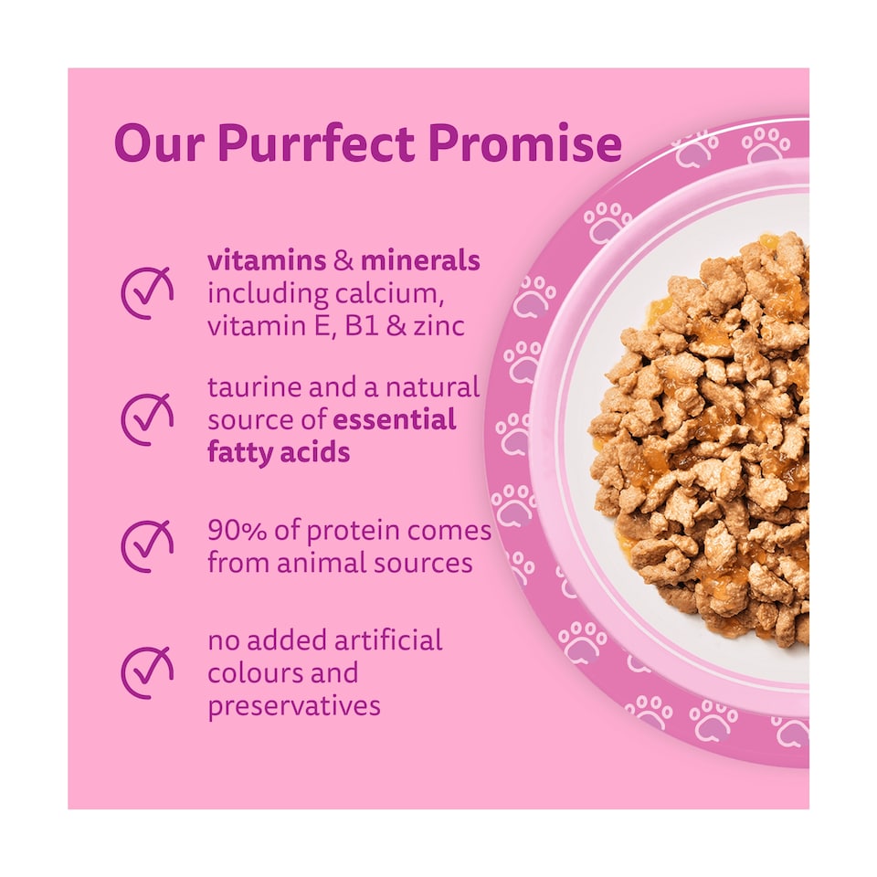 image 1 of Whiskas Kitten Cat Food Pouches Poultry Feasts in Jelly 40x85g