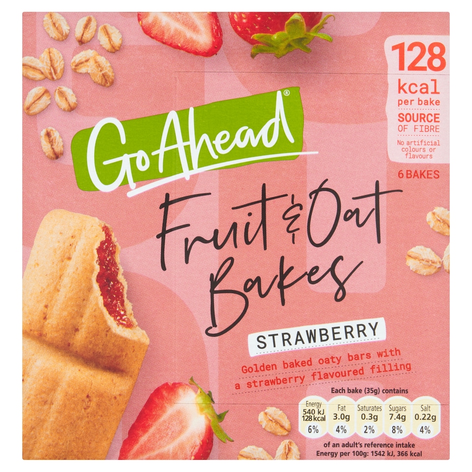 Go Ahead 6 Fruit & Oat Bakes Strawberry 210g