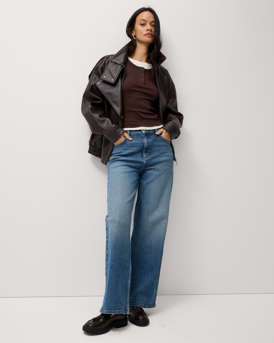 image 1 of F&F Cotton Rich Double Layered Top in Brown