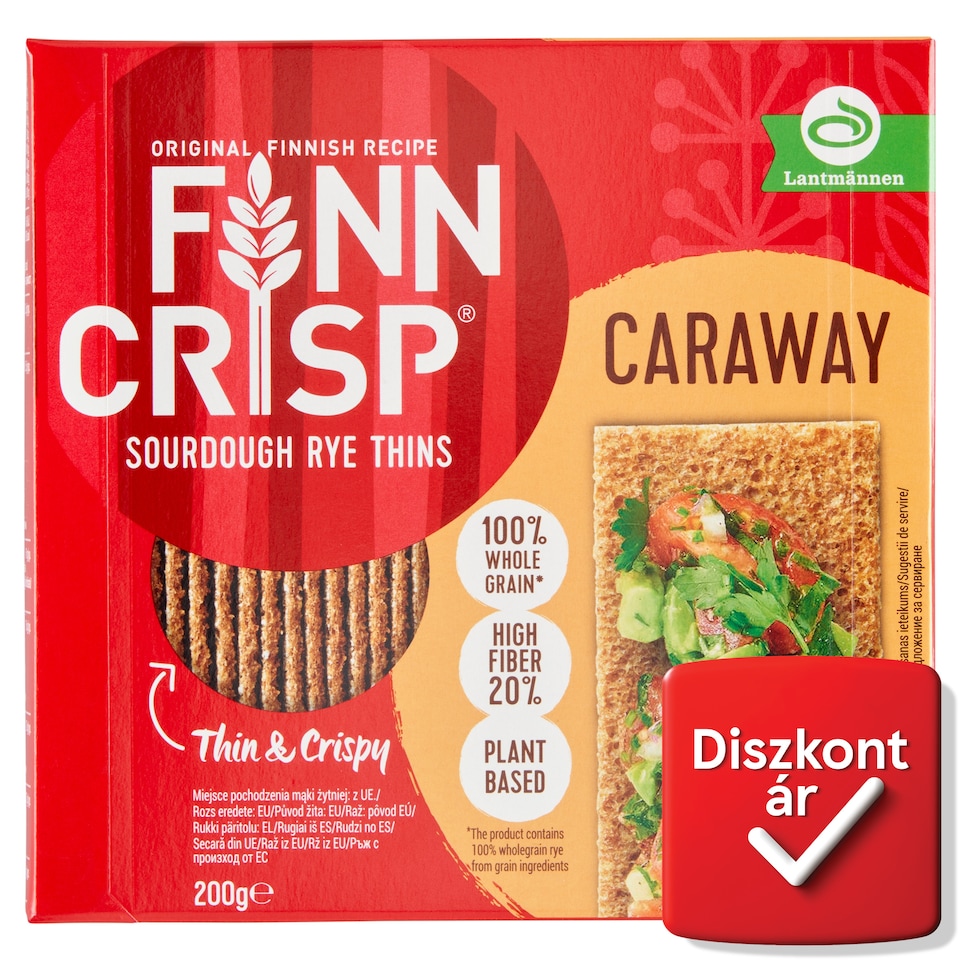 Finn Crisp vékony ropogós köménymagos rozskenyérke 200 g