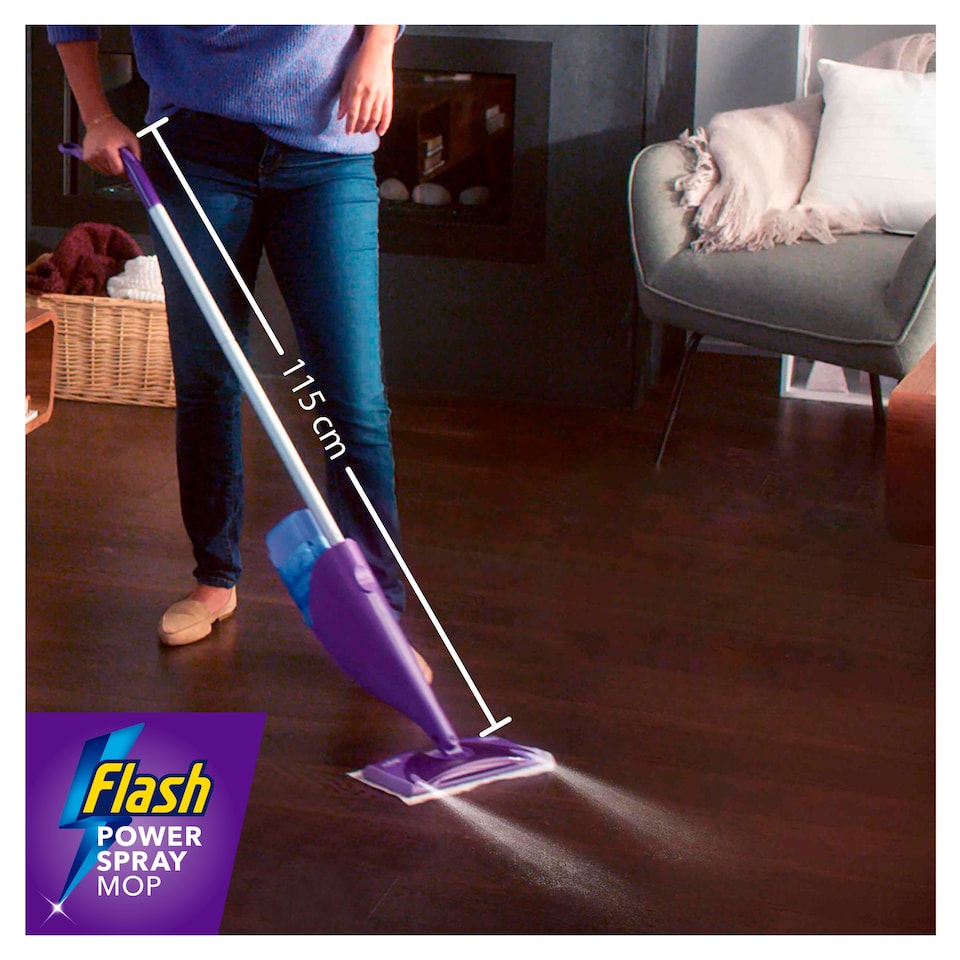image 1 of Flash Power Spray Mop Floor Cleaner Multi-Surface Cleaning Liquid Citrus Fresh
