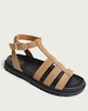 image 3 of F&F Strappy Buckle Gladiator Sandals in Neutral