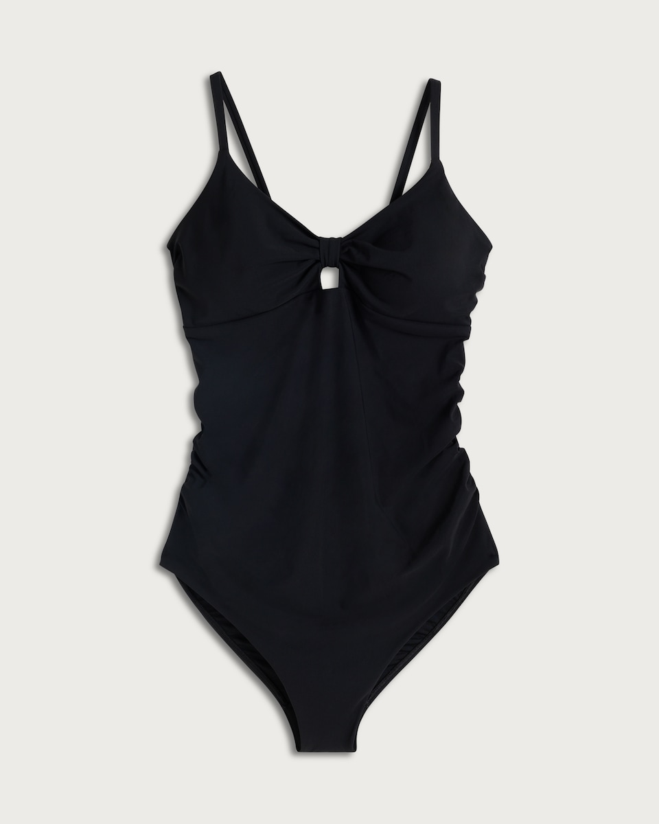 F&F Maternity Ruched Front Swimsuit in Black