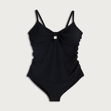 F&F Maternity Ruched Front Swimsuit in Black
