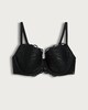 image 4 of F&F Fuller Bust Embroidered Wired Plunge Bra in Black