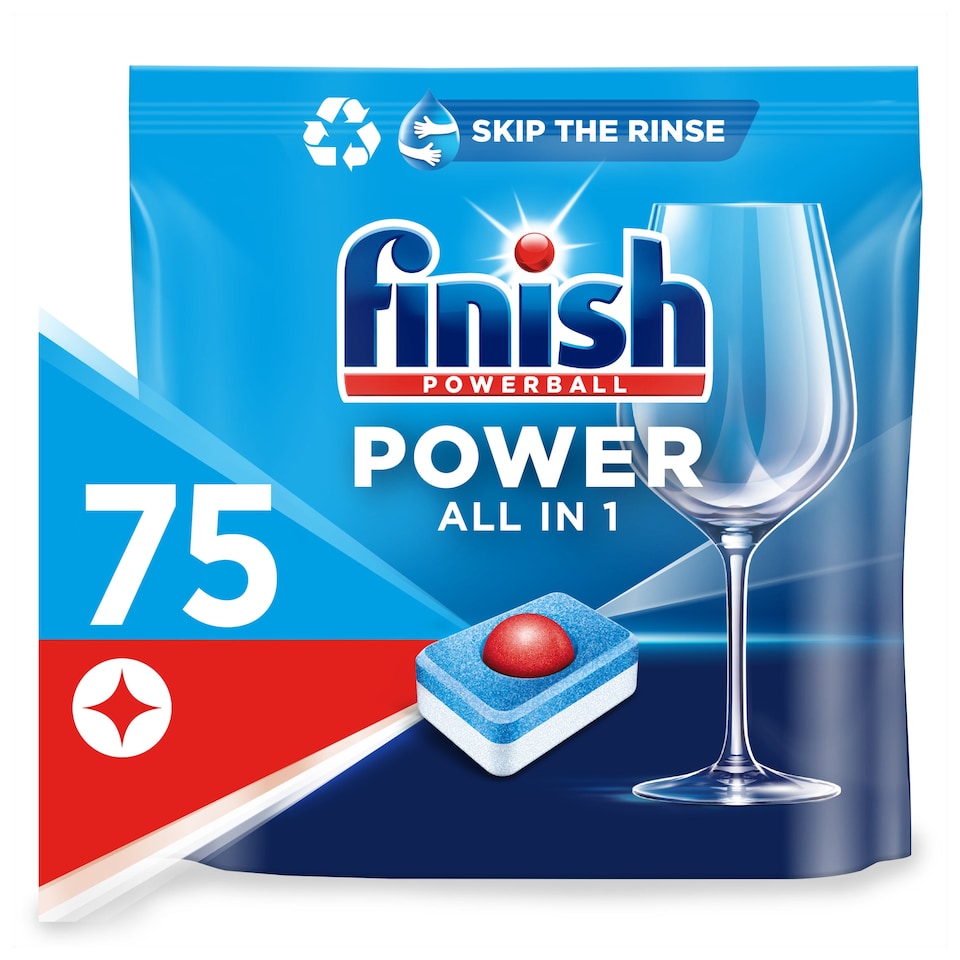 image 1 of Finish Powerball All in One Regular 75 Dishwasher Tablets 1200g