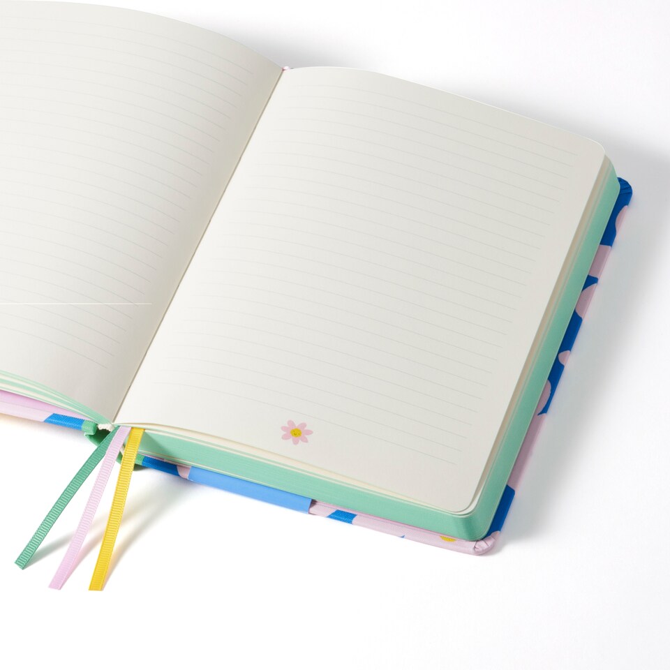 image 1 of Paperchase Retro Doodle A5 Fabric Notebook