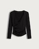 image 4 of F&F Polyamide Long Sleeved Wrap Top in Black