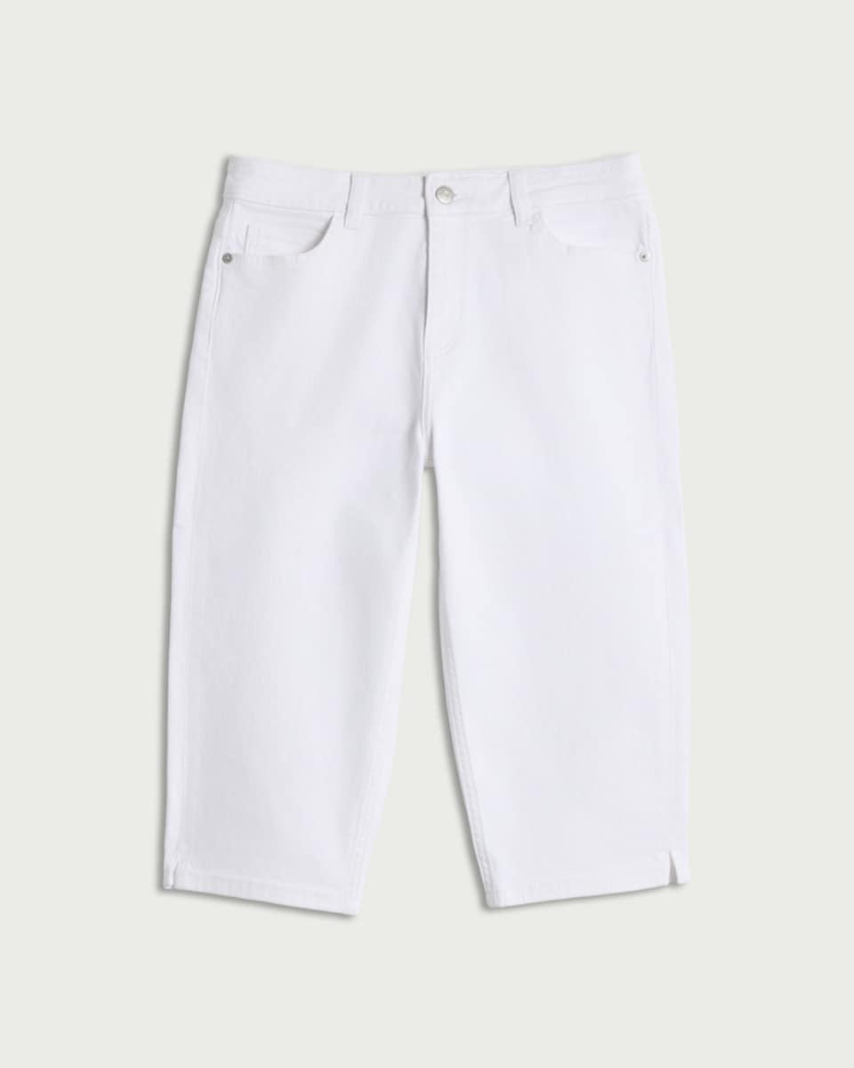 image 1 of F&F Mid Rise Capri Jeans in White