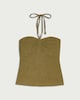 image 4 of F&F Textured Halterneck Co-ord Top in Green