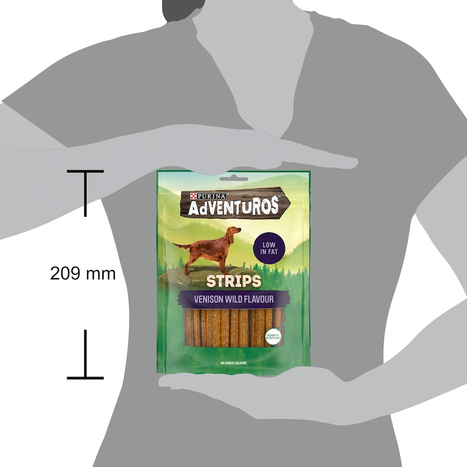 image 1 of Adventuros Strips Dog Treats Venison Flavour 90g