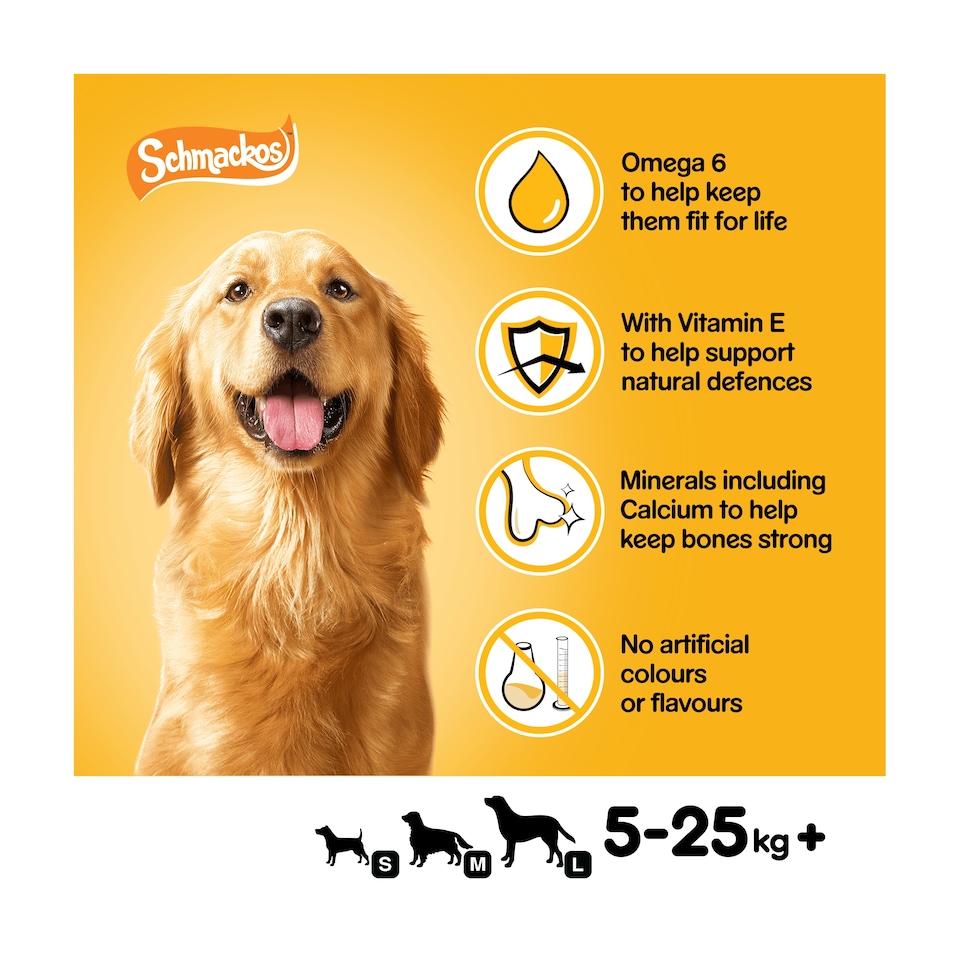 image 1 of Pedigree Schmackos Adult Dog Treats Poultry Mix 144g