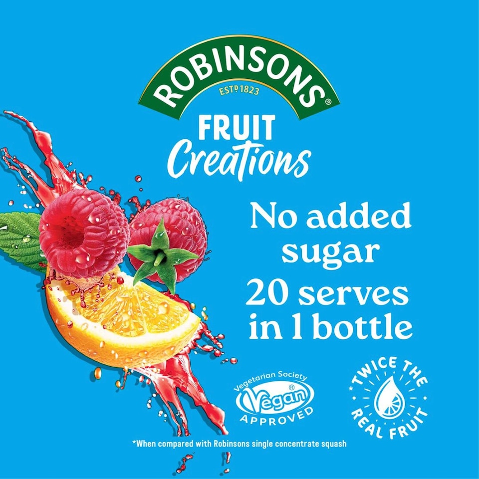 image 1 of Robinsons Fruit Creations Squash - Lemon & Raspberry 1L