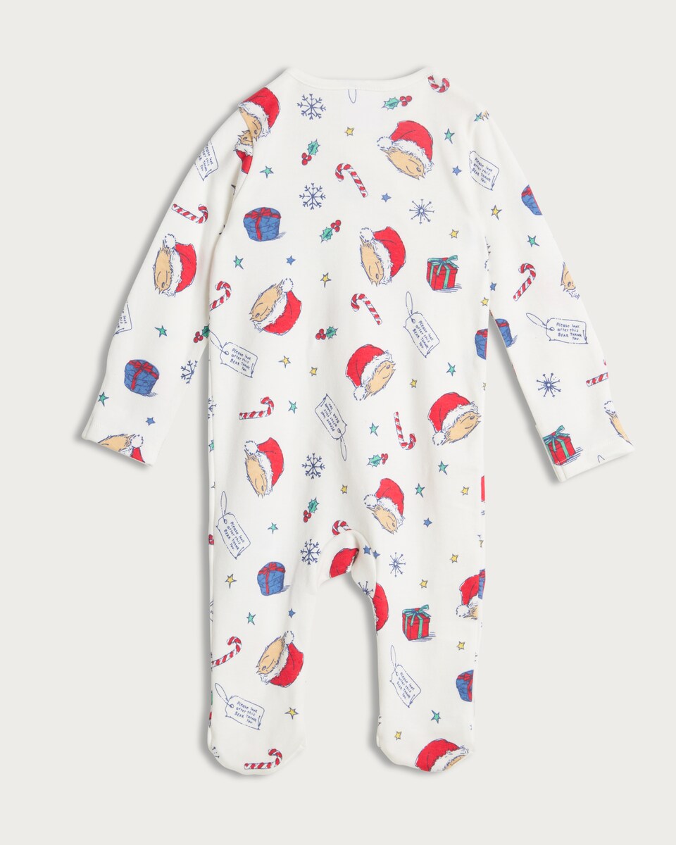 image 1 of Paddington 4-Piece My First Christmas Pure Cotton Bodysuit, Sleepsuit, Bib and Stocking Set in White