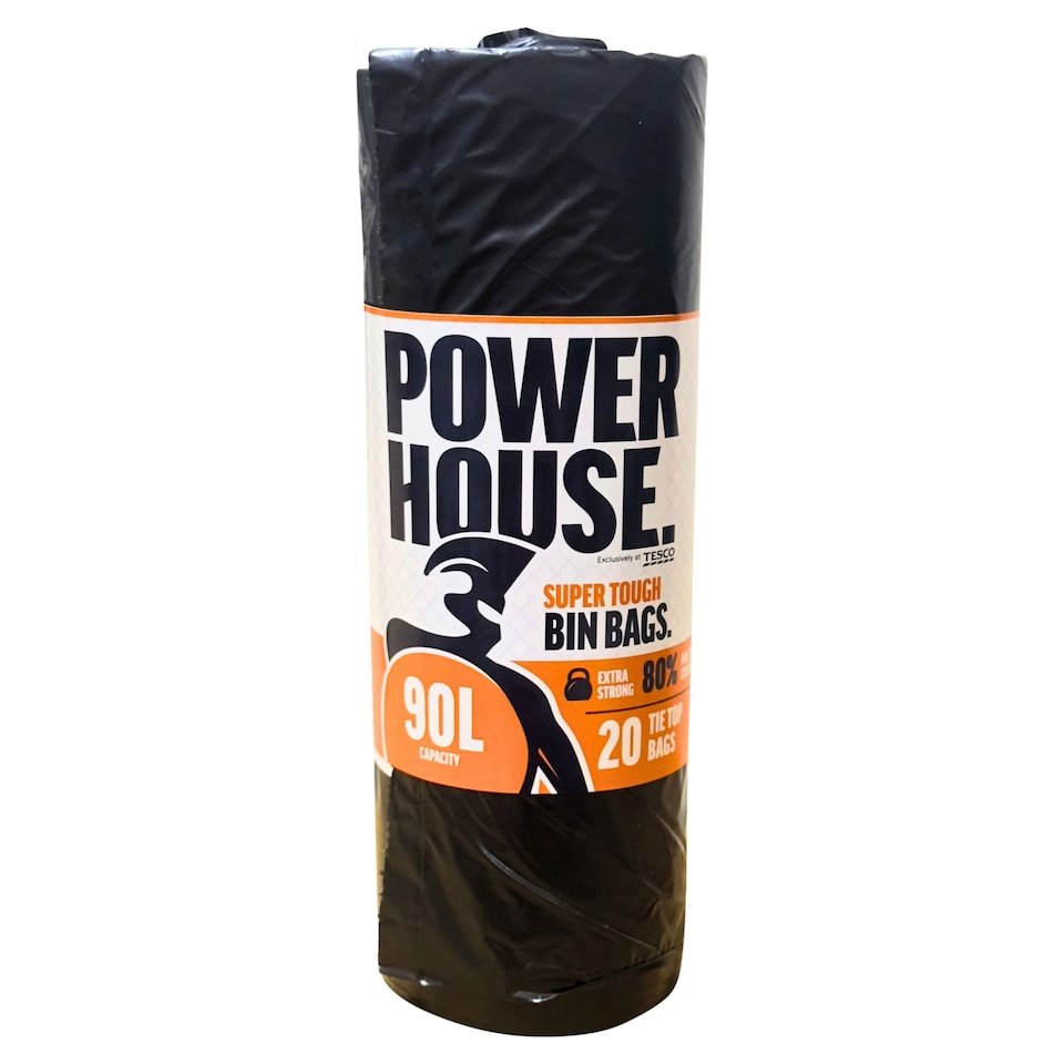Powerhouse 20 Tie Top Refuse Bags 90L