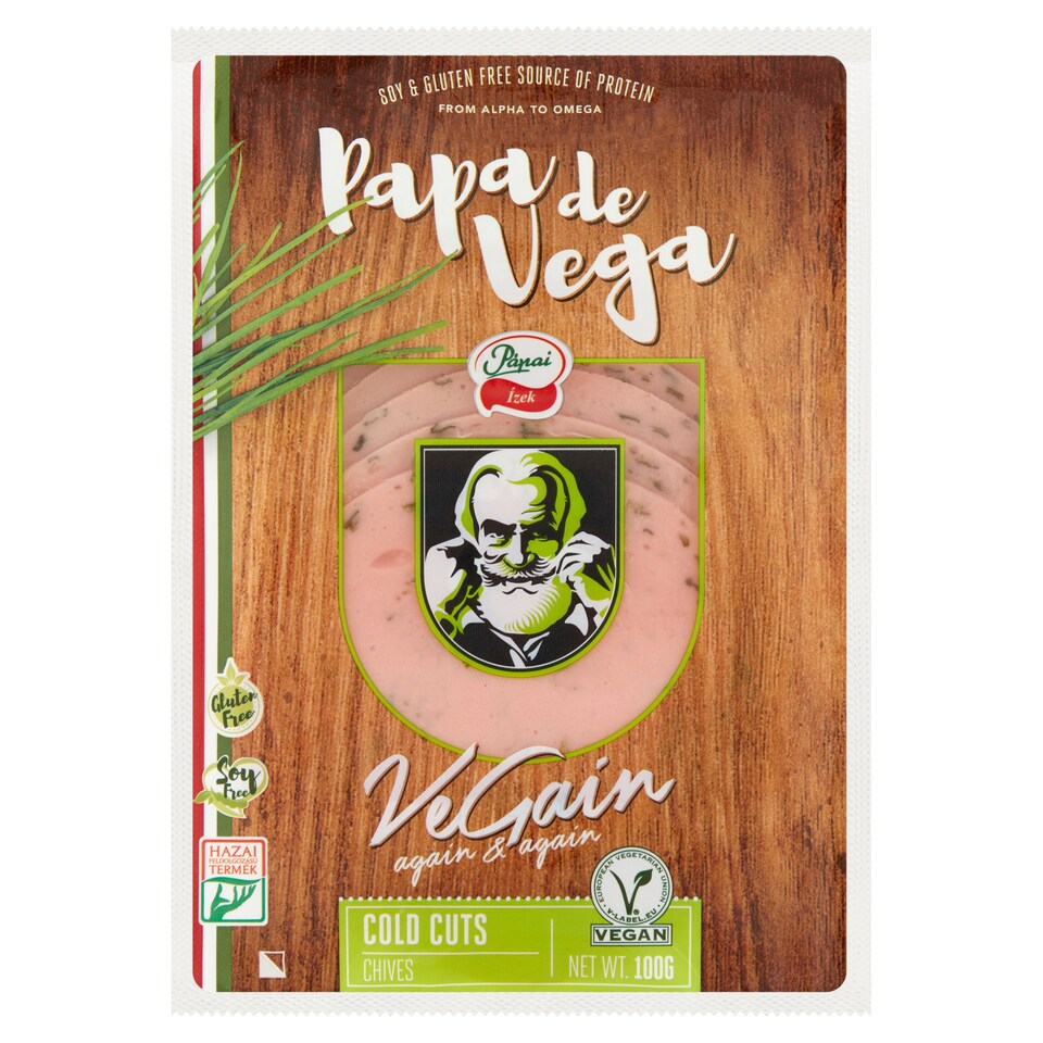 Pápai Papa de Vega szeletelt vegán snidlinges szendvicsfeltét 100 g