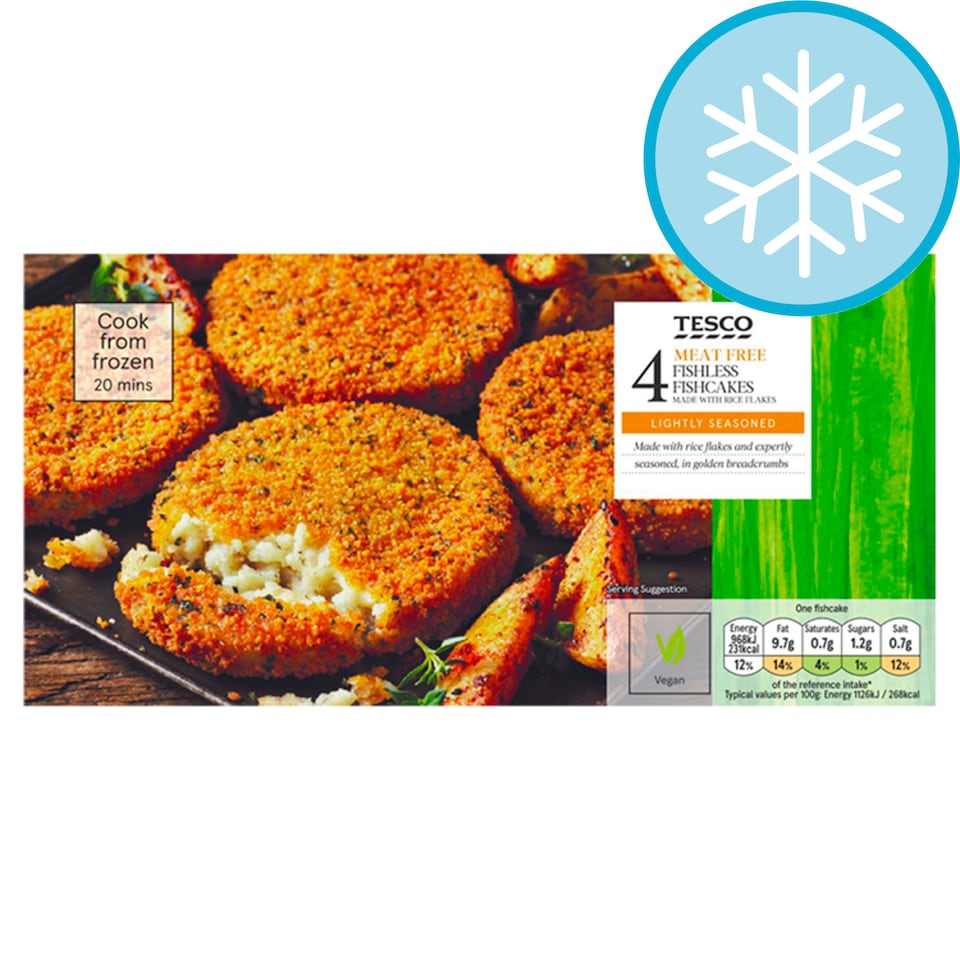 Tesco Meat Free 4 Fishless Fish Cakes 360G