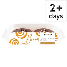 Tesco Chocolate Trillionaire Buns 2 Pack