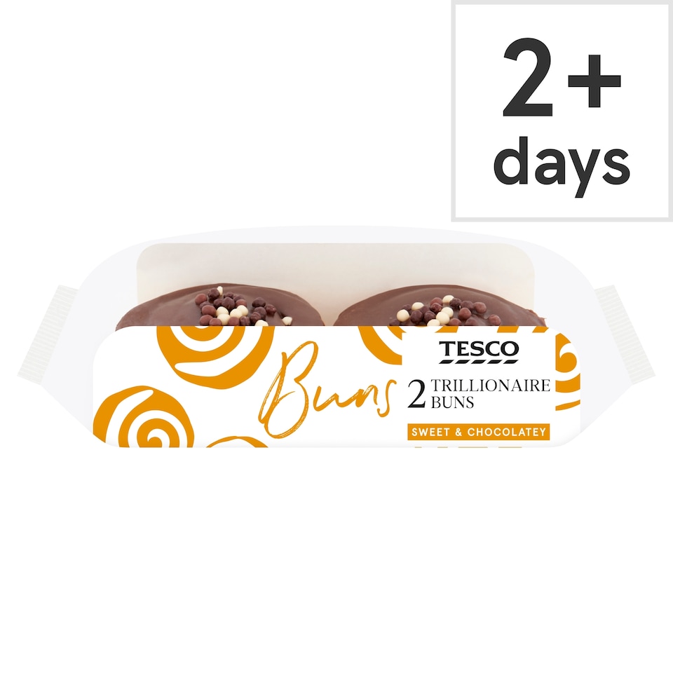 Tesco Chocolate Trillionaire Buns 2 Pack