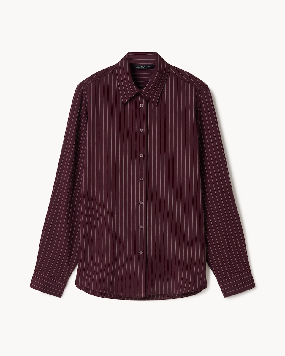 image 1 of F&F Pinstripe Long Sleeved Shirt in Purple