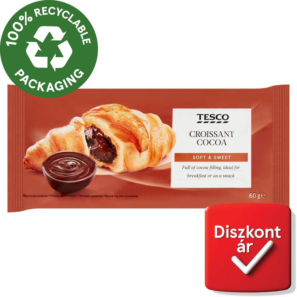 Tesco croissant kakaós töltelékkel 60 g