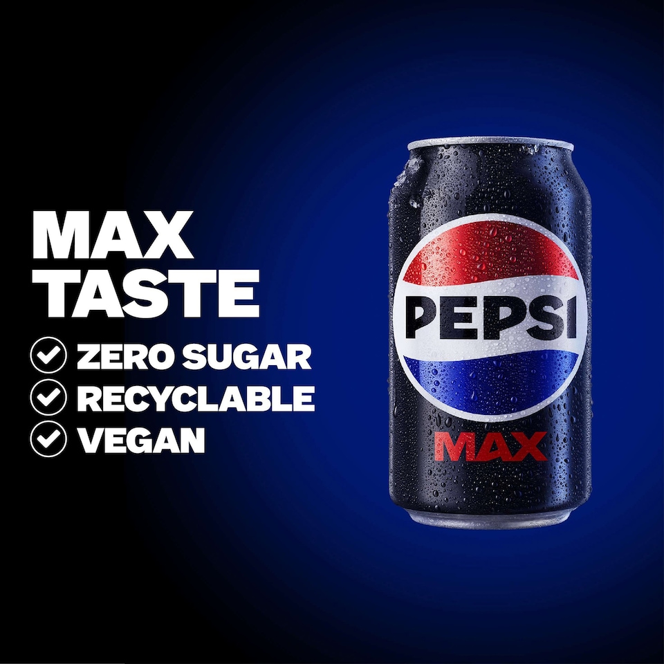 image 1 of Pepsi Max No Sugar Cola Cans 8x330ml
