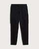 image 4 of F&F Cotton Rich Drawstring Cuffed Cargo Joggers in Black