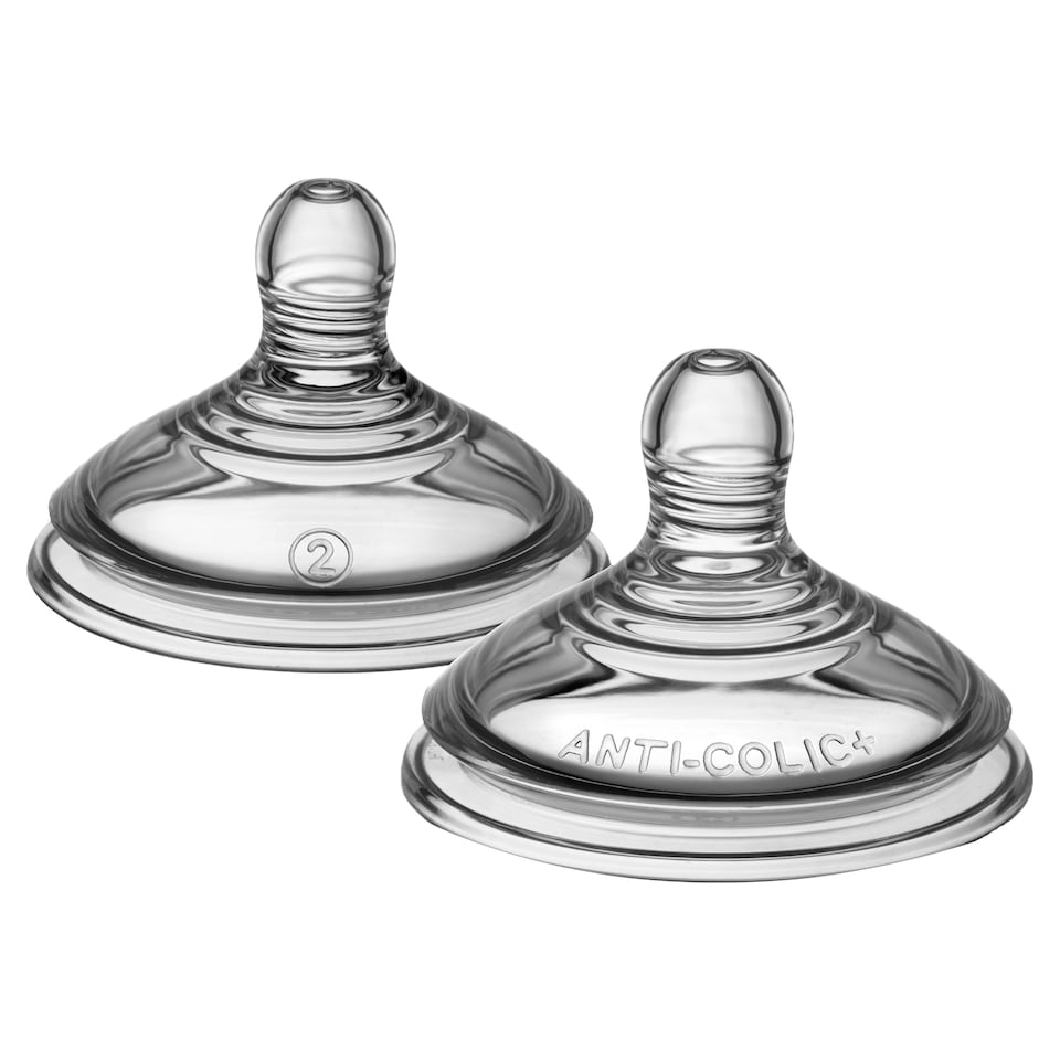 image 1 of Tommee Tippee Advanced Anti-Colic Baby Bottle Teats Medium Flow 3m+ 2 Pack