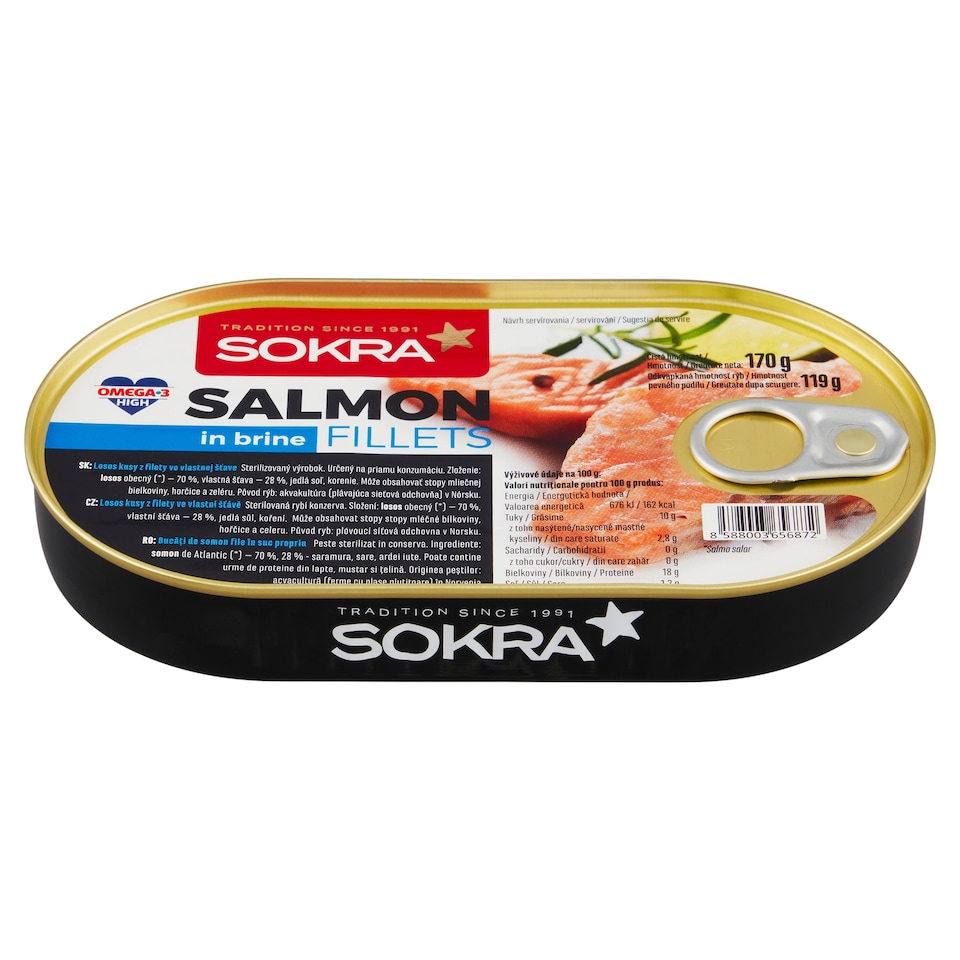 obrázok 1 z Sokra Losos kusy z filety vo vlastnej šťave 170 g