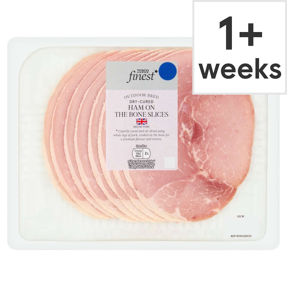 Tesco Finest Dry-Cured Ham on the Bone Slices 200g