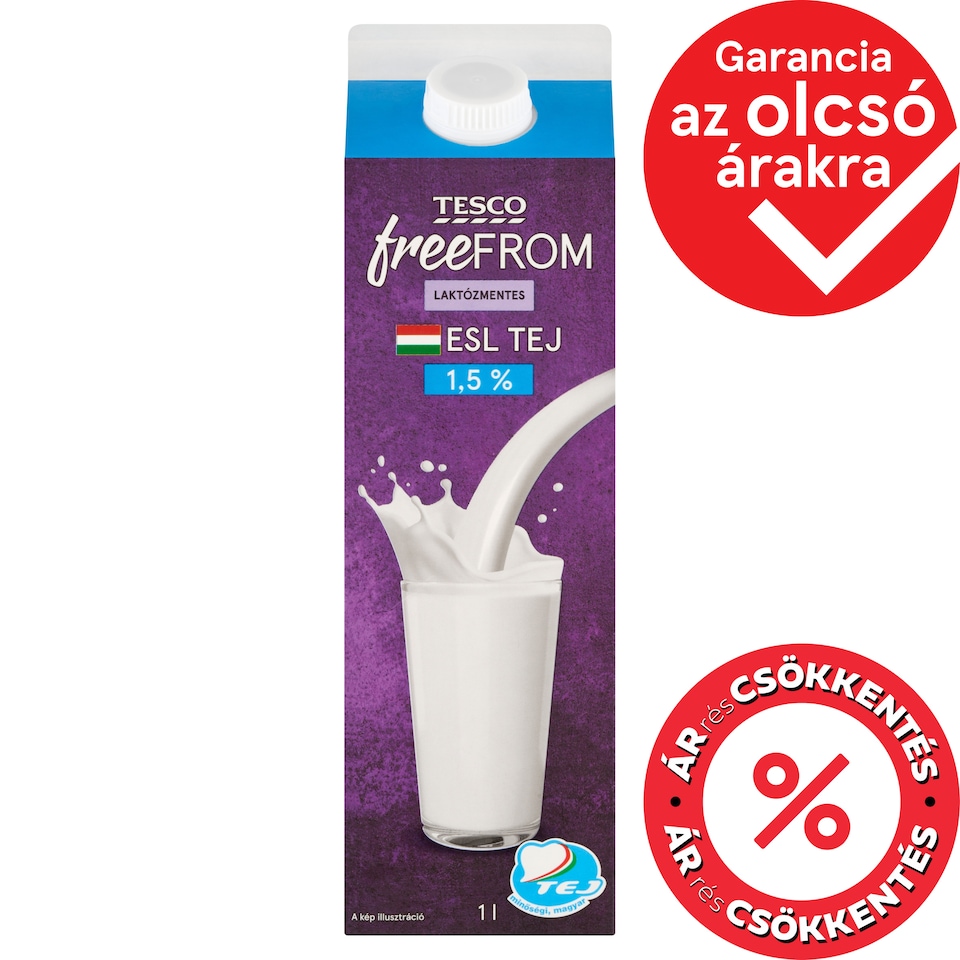 Tesco Free From ESL zsírszegény laktózmentes tej 1,5% 1 l