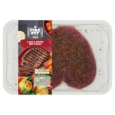 Tesco Fire Pit 2 Salt & Pepper Beef Steaks 200G