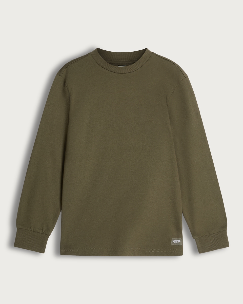 F&F Boys Pure Cotton Long Sleeved T-Shirt in Green