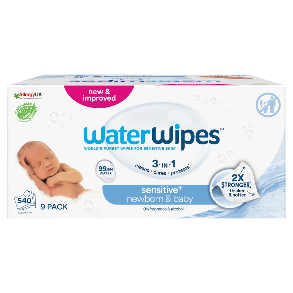 image 1 of Waterwipes Biodegradable Baby Wipes 60 Pack X 9