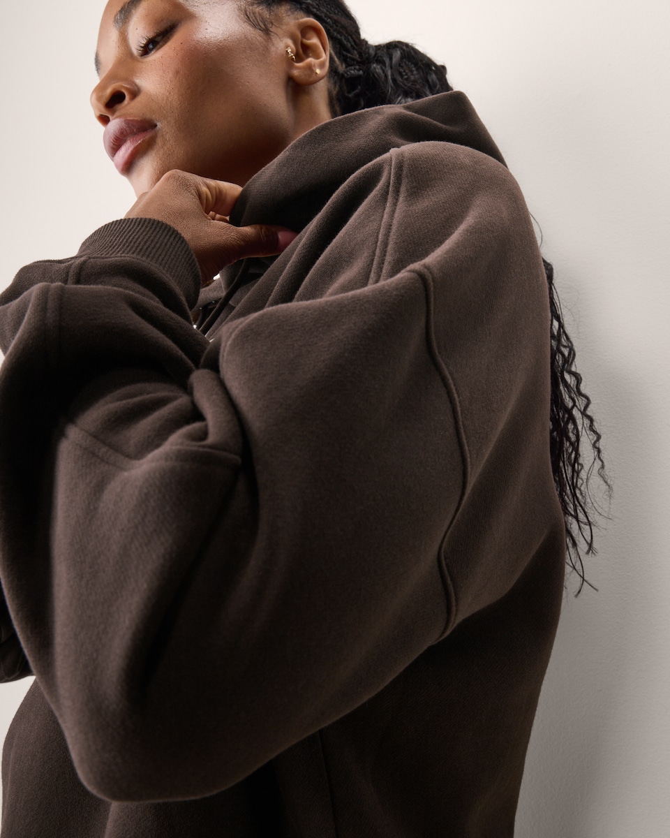 image 1 of F&F Active Cotton Rich Studio Health Club Hoodie in Chocolate