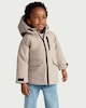 image 1 of F&F Boys Zip Up Hooded Parka in Stone