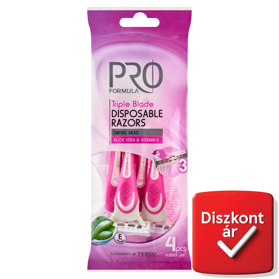 Tesco Pro Formula három pengés női borotva 4 db