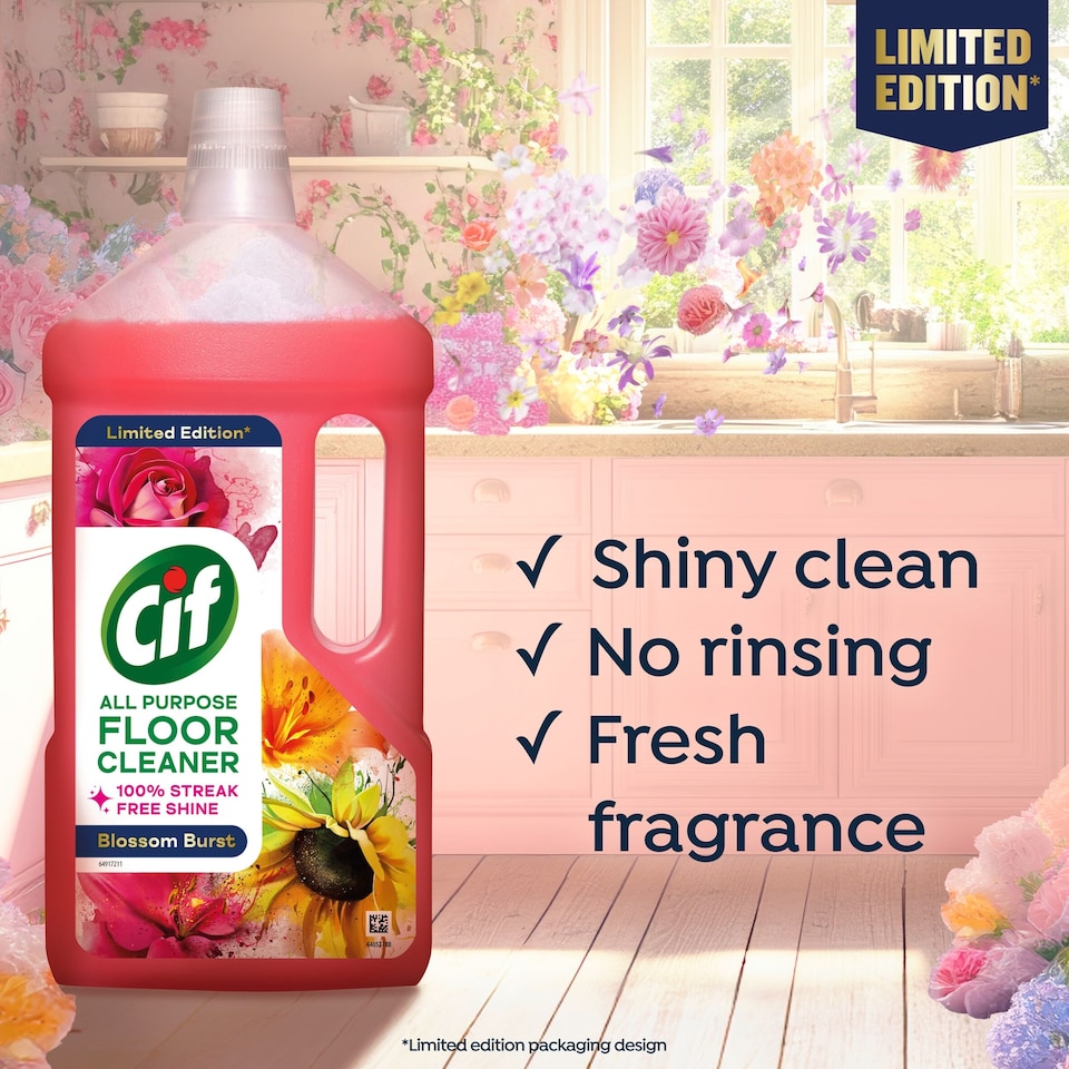 image 1 of Cif Floor Cleaner Liquid Blossom Burst Limited Edition 950ml