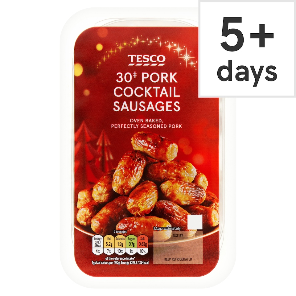 Tesco 30 Pork Cocktail Sausages 240g