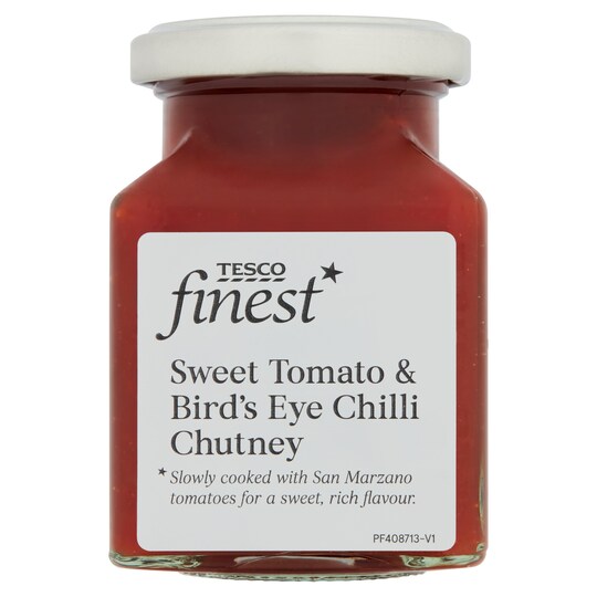 Tesco Finest Sweet Tomato & Birds Eye Chilli Chutney 220G Tesco Groceries