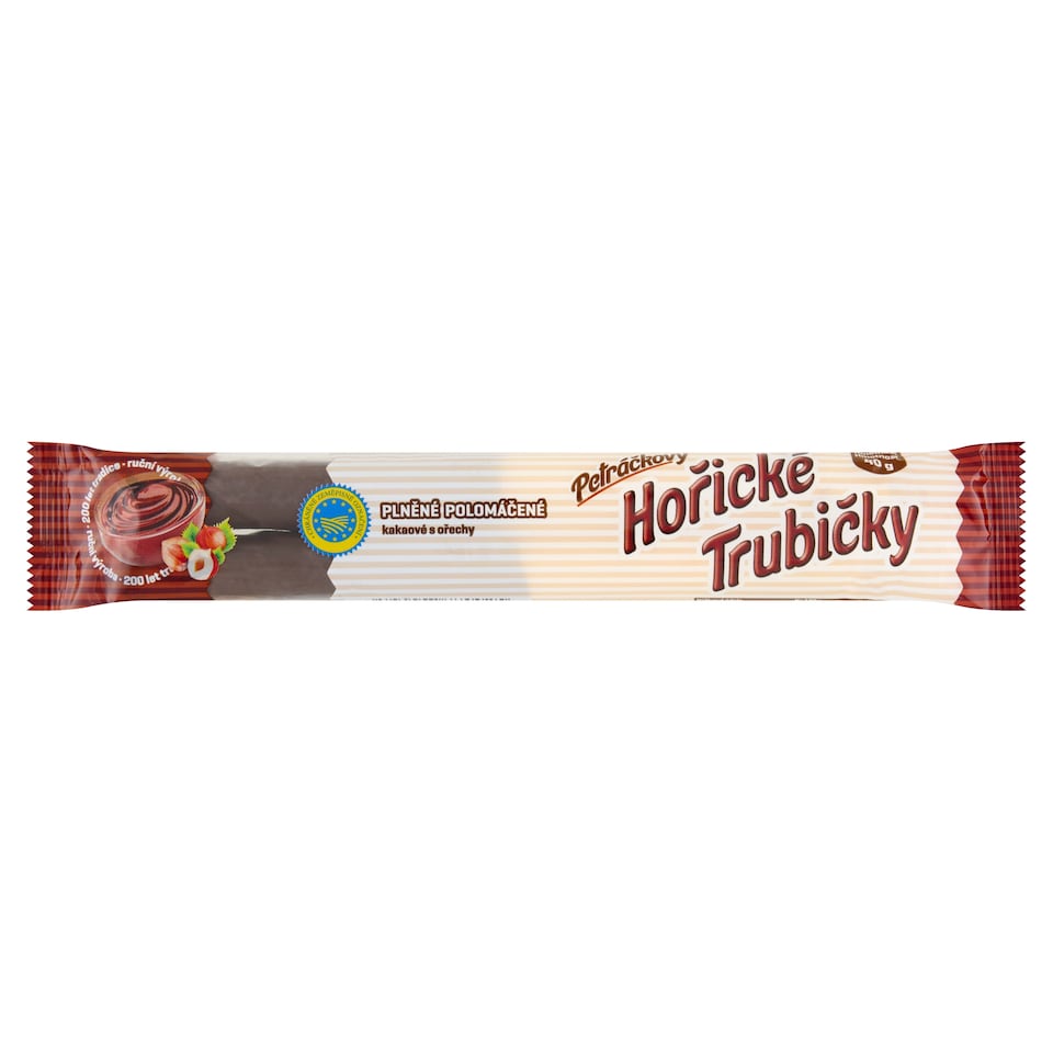 image 1 of Petráčkovy Hořické Trubičky Filled Cocoa-Coated Bar with Nuts Half-Coated 40g