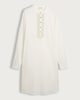 image 4 of F&F Cotton Blend Embroidered Longline Kurta Shirt in Cream