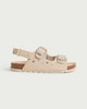 image 1 of F&F Girls Studded Double Buckle Strap Sandals in Stone
