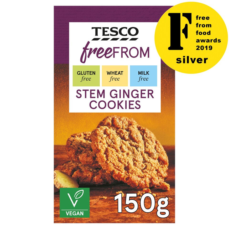 Tesco Free From Stem Ginger Cookie 150G Tesco Groceries