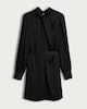 image 4 of F&F Faux Satin Tie Neck Mini Dress in Black