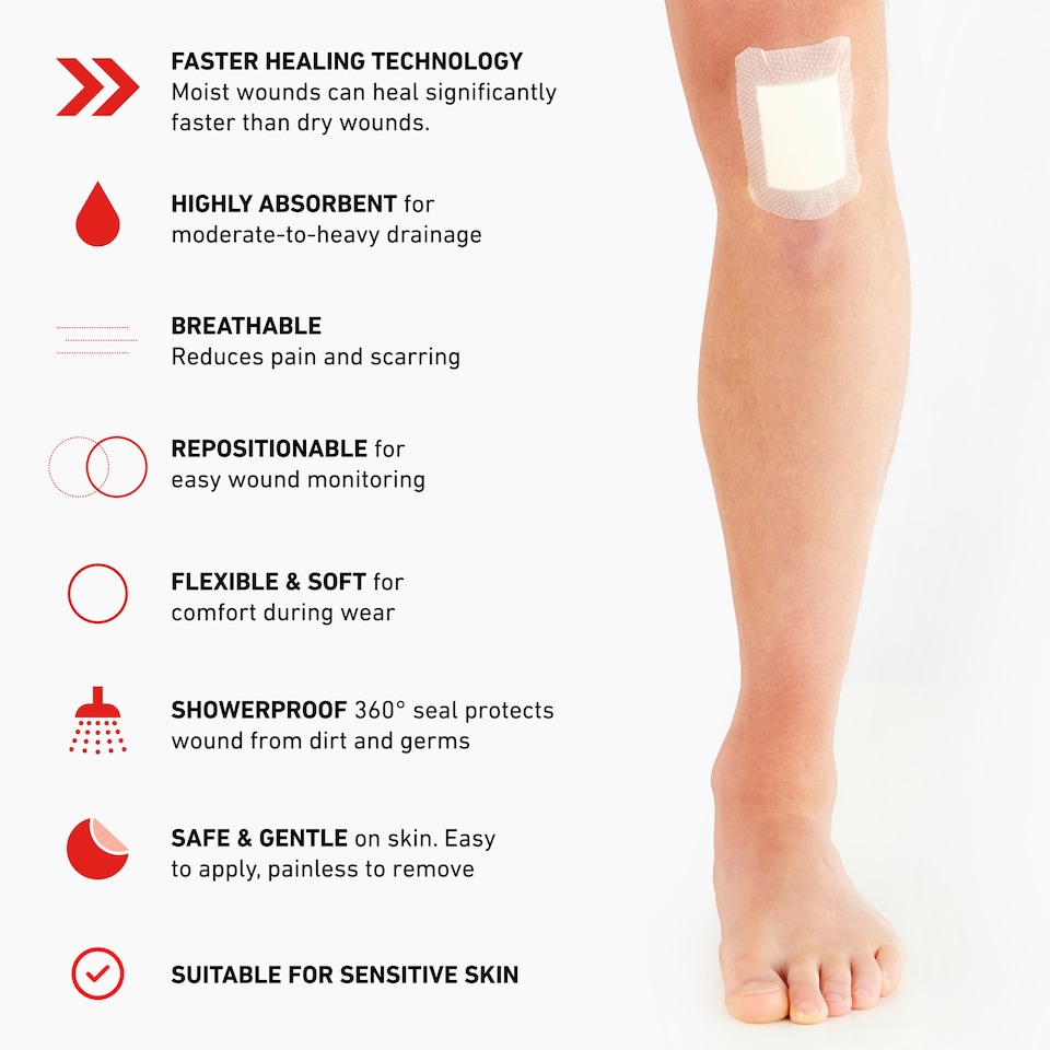 image 1 of Neo G Opti-heal Silicone Foam Wound Dressing Pk3