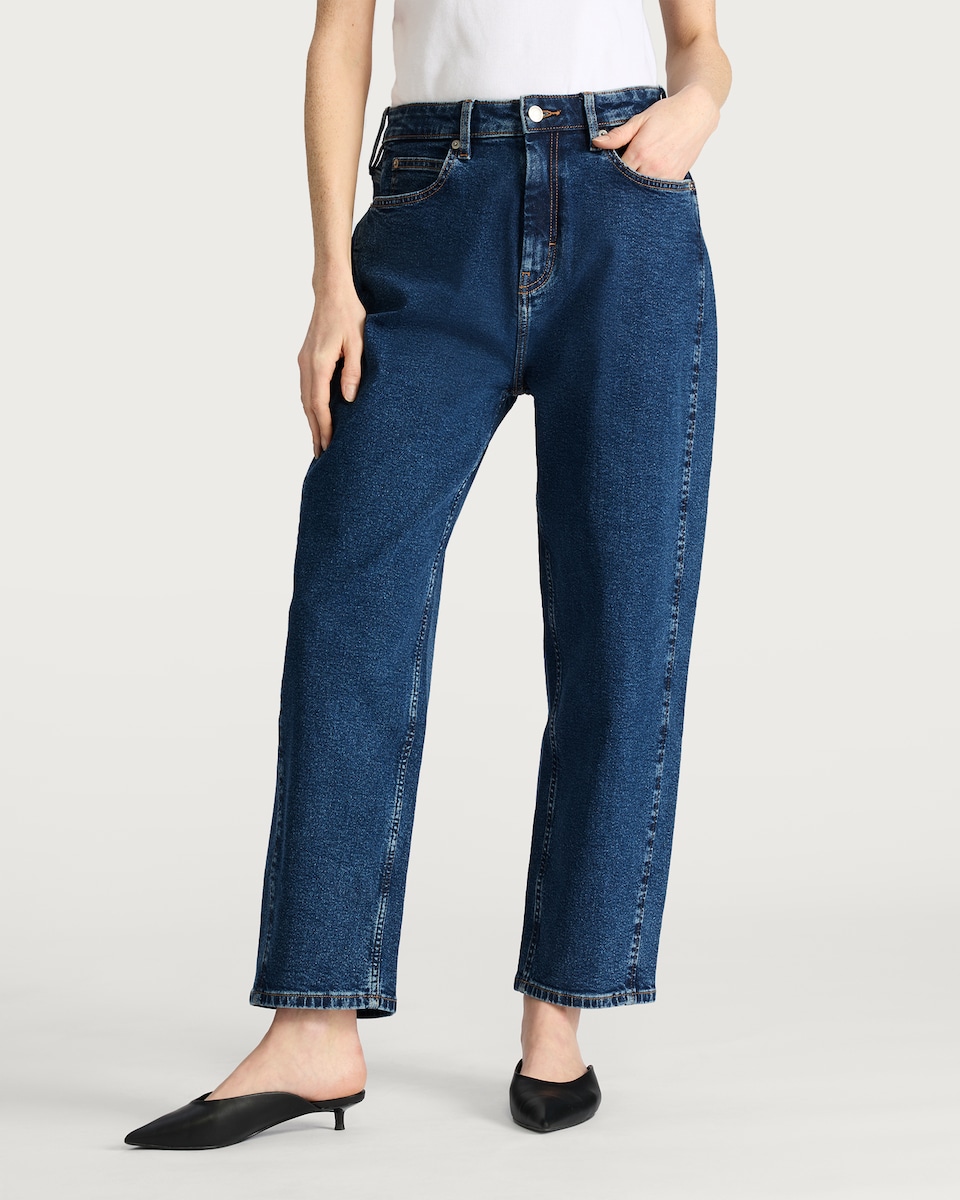 image 1 of F&F Barrel Jeans  in Navy