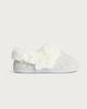 image 1 of F&F Cable Knit Faux Fur Lined Slippers in Grey